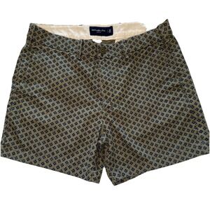 Abercrombie & Fitch Men's Green with Blue Pattern Summer Shorts Size 32